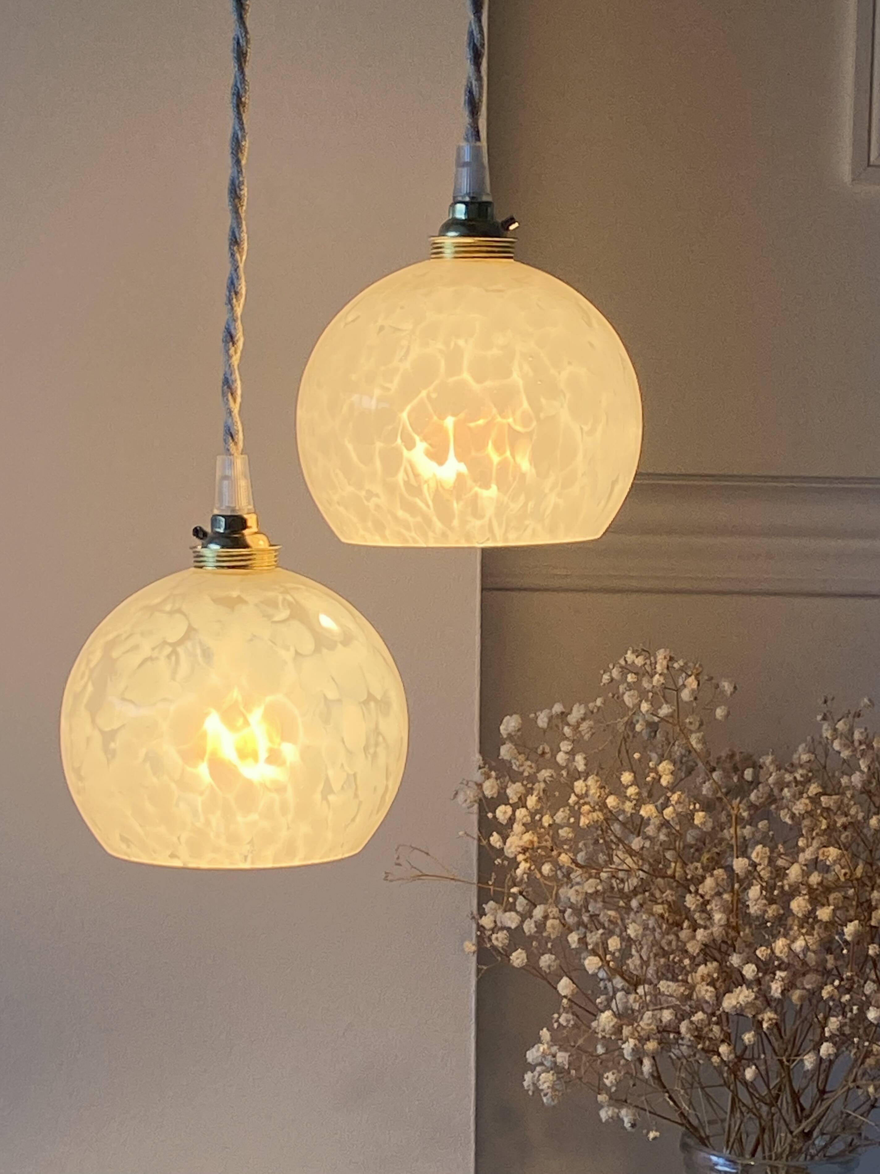 Clichy white glass cascade pendant light