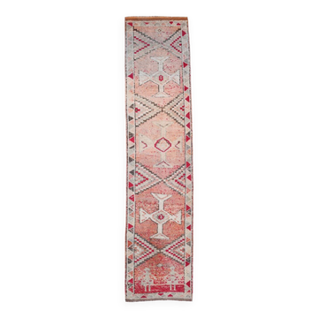 3x12  Red Brown Vintage Runner Rug, 86x369Cm SK 22862