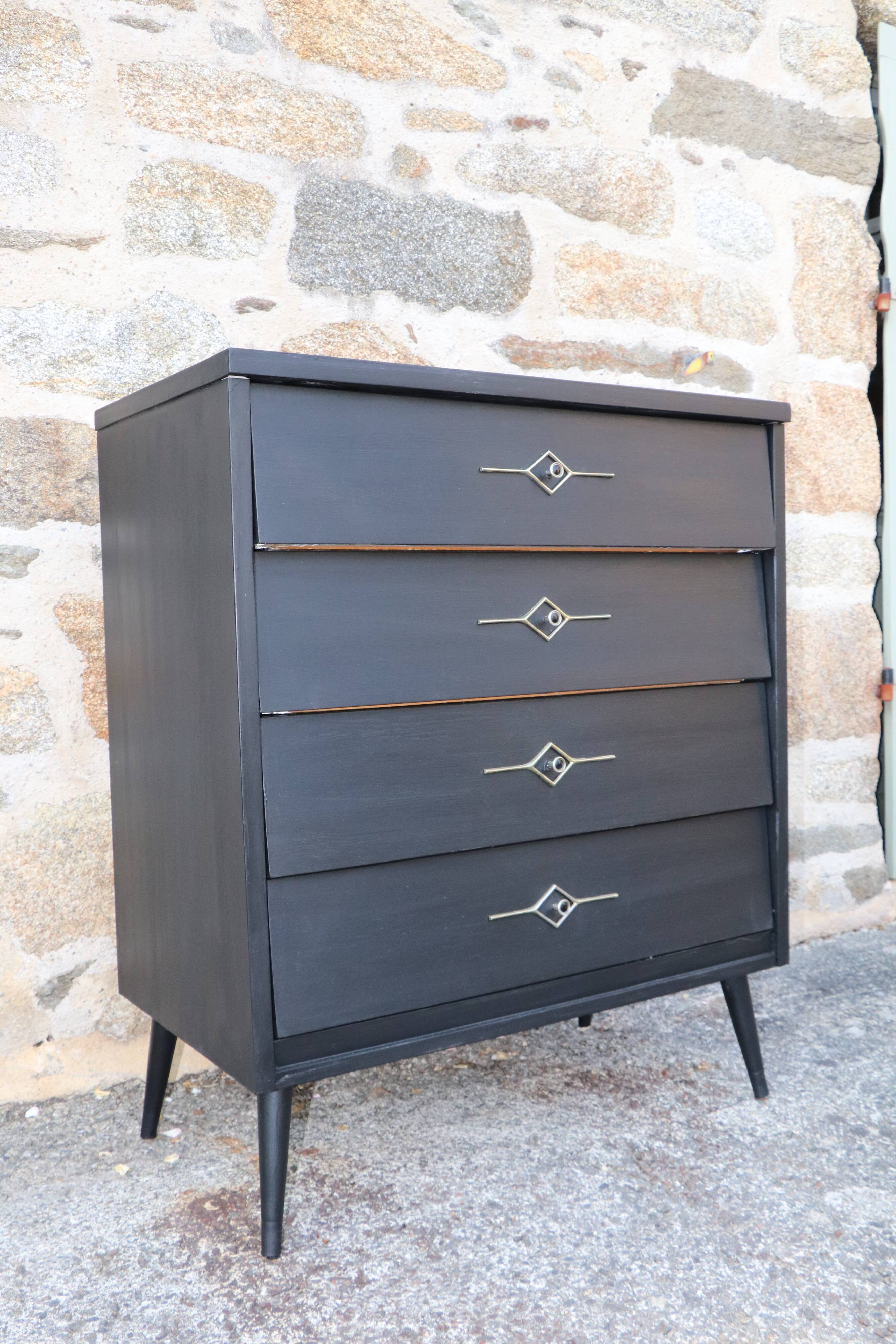 American 50s vintage chest of drawers compass feet