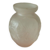 Glass vase press mold pink floral art deco decor