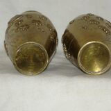 Pair of small Oriental vases in bronze to applications
