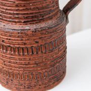XL Mid-Century Brutalist Chamotte Vase in earthy red-brown ceramic by Spara Keramik, Germany 1960s