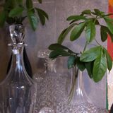 Carafe vintage en verre à picots