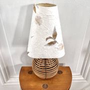 Rattan and herbarium ball lamp
