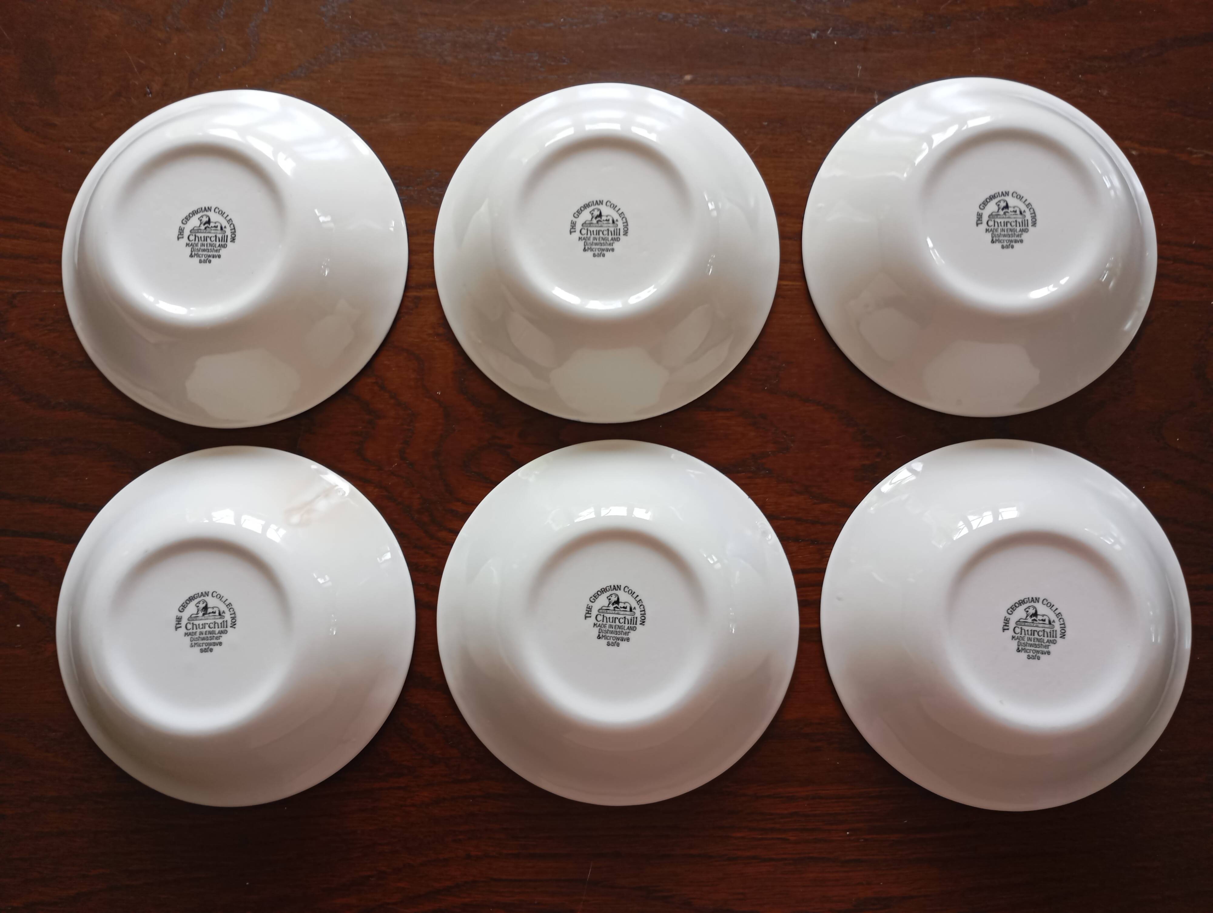 6 English Churchill bowls "The Georgian Collection"