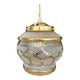 Vintage art deco globe pendant light in white and gold frosted glass