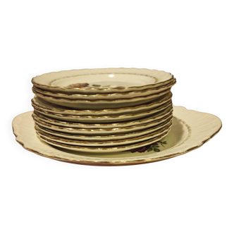 Plat a tarte (1 unité) assiettes à dessert (10 unités) Médicis