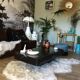 Coffee table 70s black marble effect