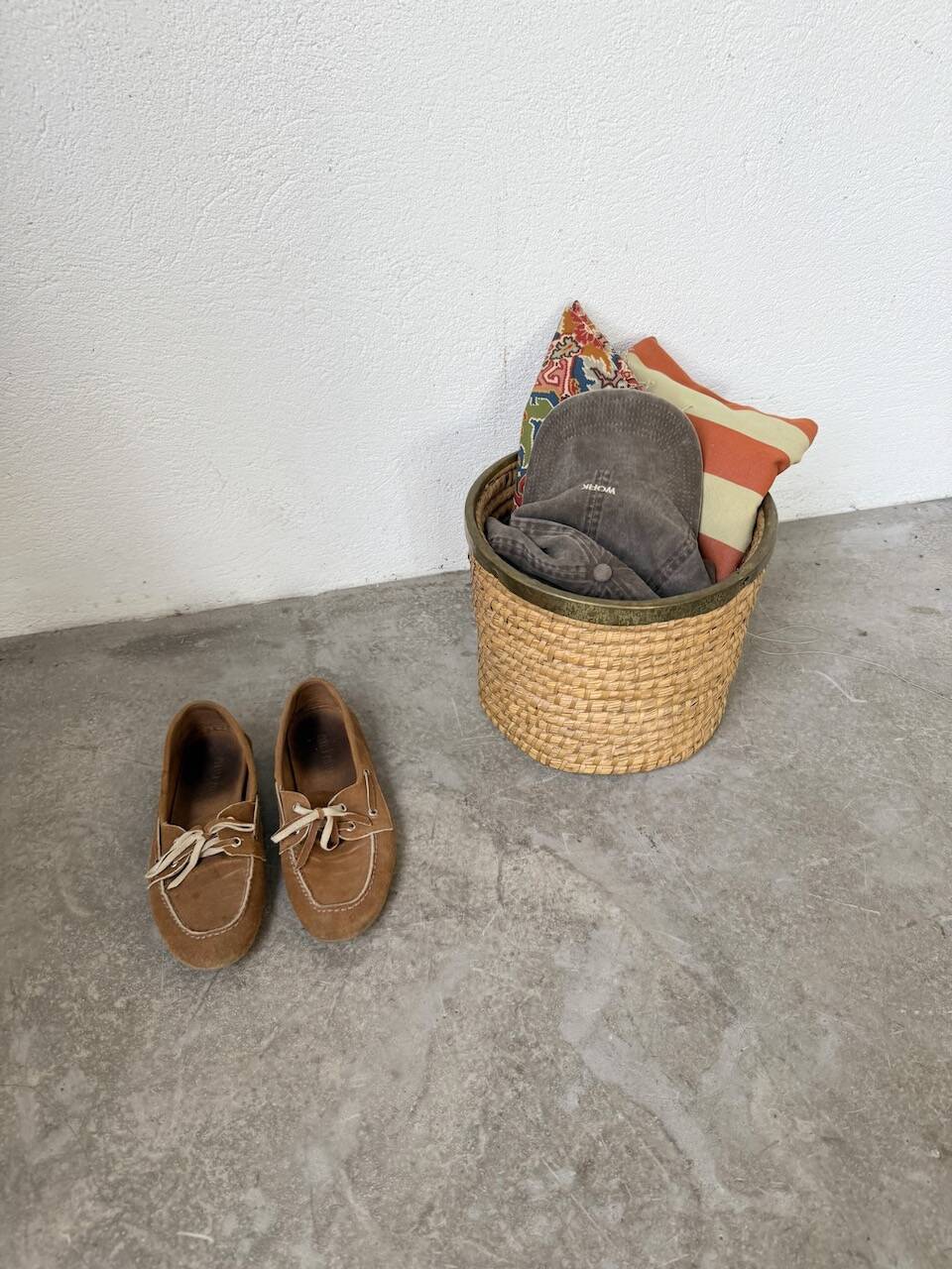 Rattan basket 1970, Italy
