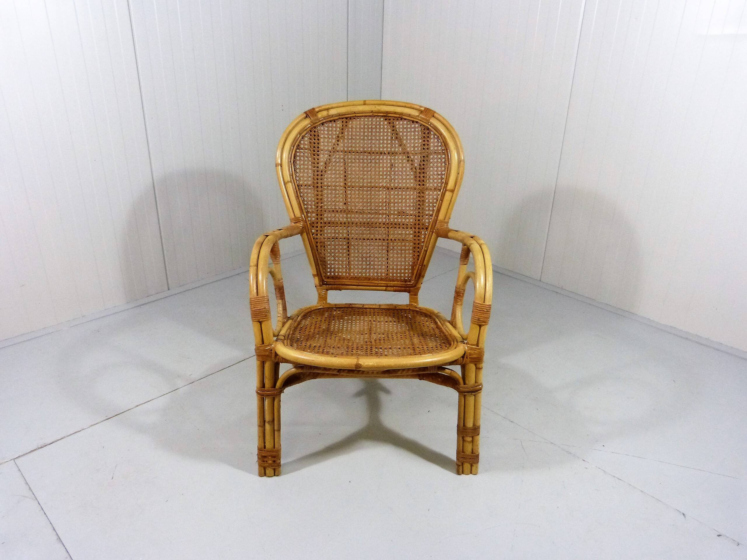 Italian rattan chair 1970's