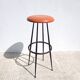 Vintage high stool in tawny faux leather