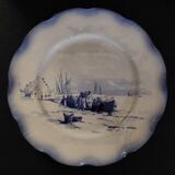 Sarreguemines earthenware plate with Marine decor late 19th century early 20th century