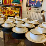 12 coffee cups and 12 white porcelain cups of Gold Gold Limoges