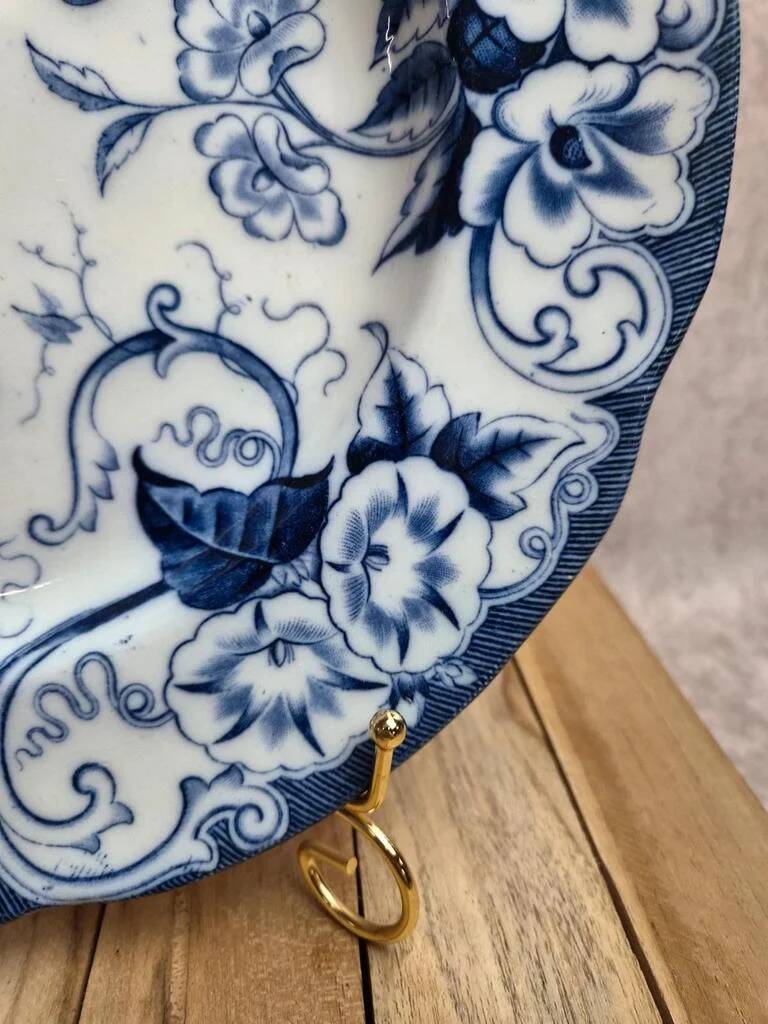 Large ironstone dish Creil & Montereau – Flora model – 30.5 cm