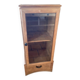 Wooden glass cabinet with drawer