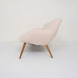 Canapé scandinave en laine bouclée, Danemark années 1960