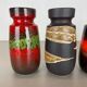 Set of Four Vintage Pottery Fat Lava Vases Made by Scheurich, Germany, 1970s