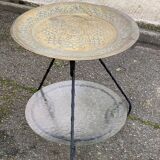 1970s round Moroccan side table