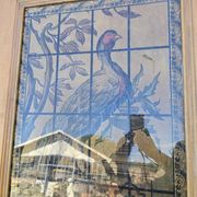 old door with decorated window