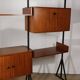 Bibliothèque modulable vintage en bois et métal Italie, 1960