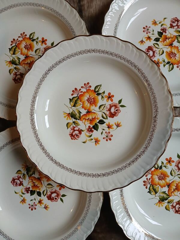 12 assiettes creuses anciennes ''Capri