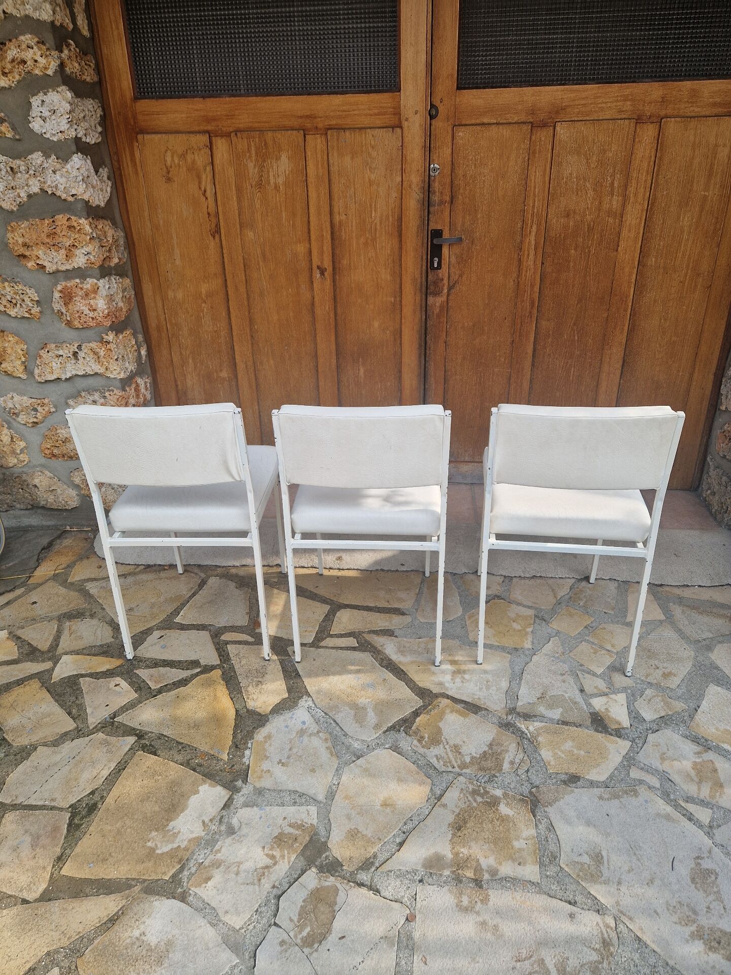 Vintage faux leather chairs