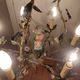 Chandelier cage décor birds and flowers in Meissen porcelain