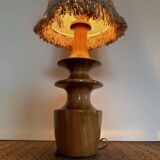 Turned wood lamp from the 70s