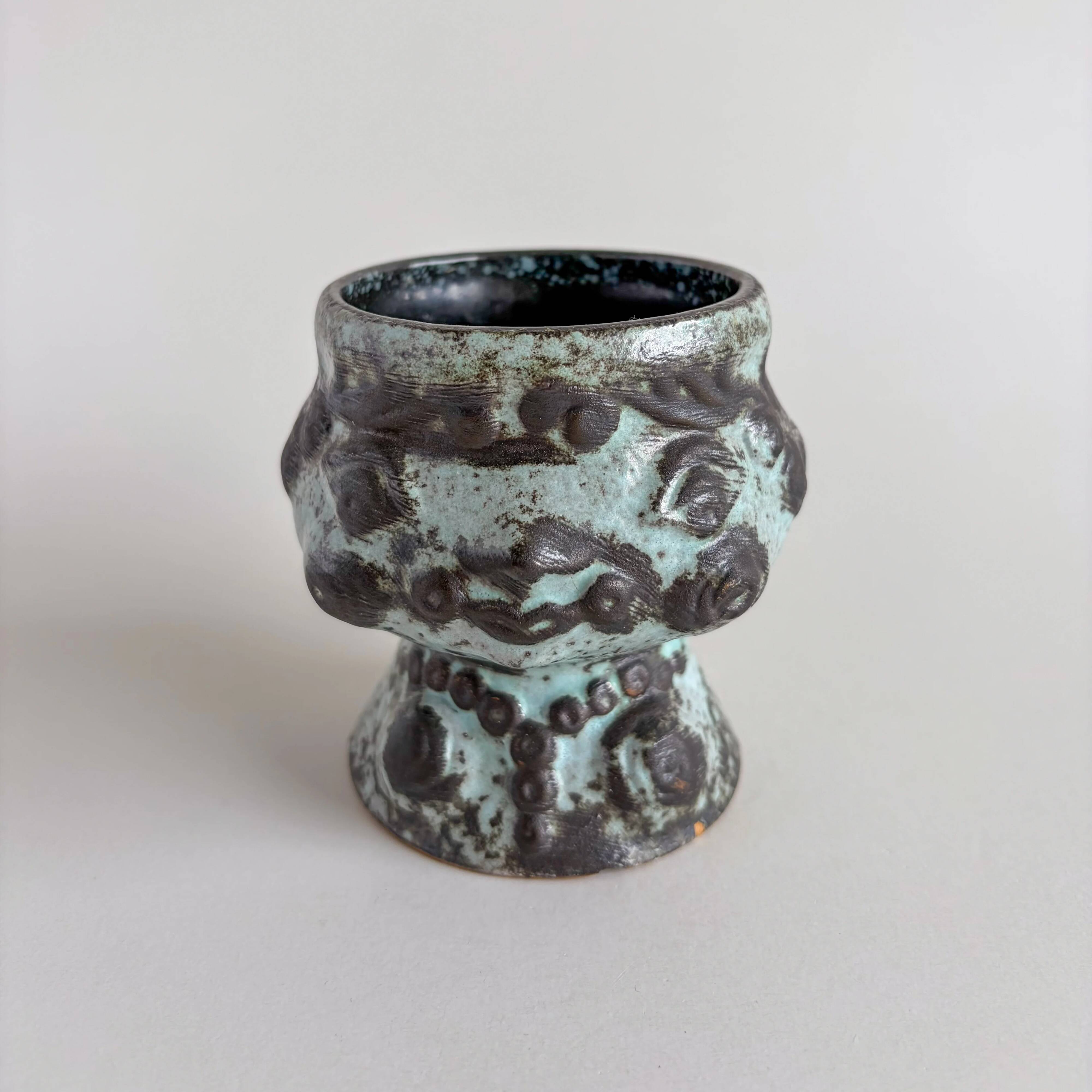 Vintage head cache-pot Strehla ceramics