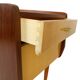 Pair of vintage wooden bedside tables brass handles 60s design