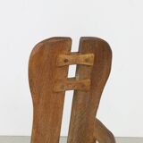Brutalist Rocking Chair in Solid Oak by De Puydt, 1970s