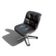 Charles Pollock Knoll office chair in black leather without armrests.