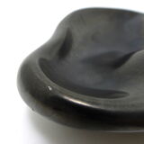 Ashtray in metallic black ceramic around 1950