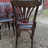Set of 6 vintage black leatherette bistro chairs