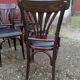 Set of 6 vintage black leatherette bistro chairs