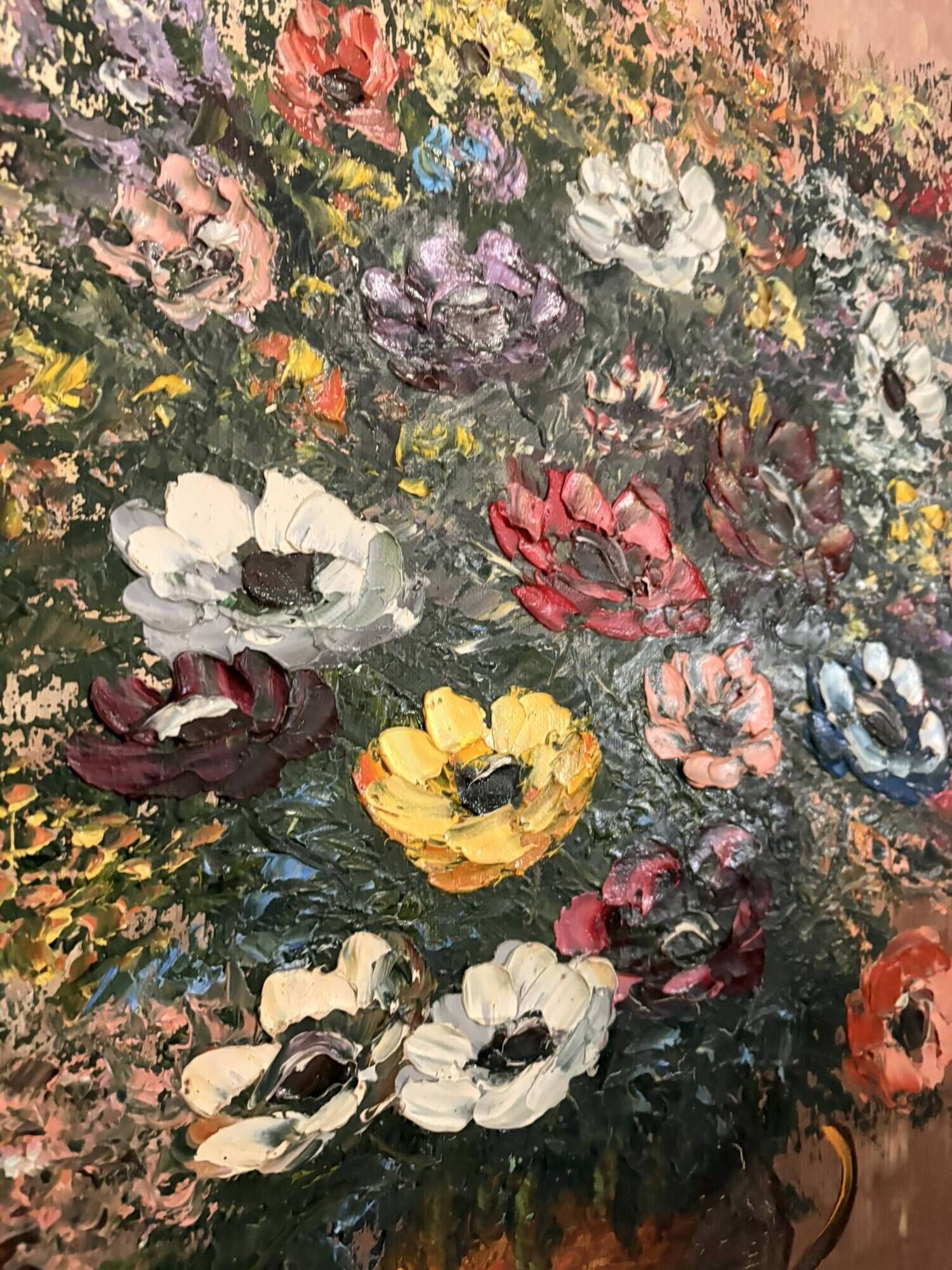 Oil Painting Canvas Bouquet Flowers Still Life Signed Robert Mogis