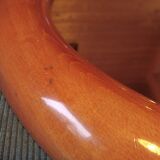 Large round mirror in cherry wood