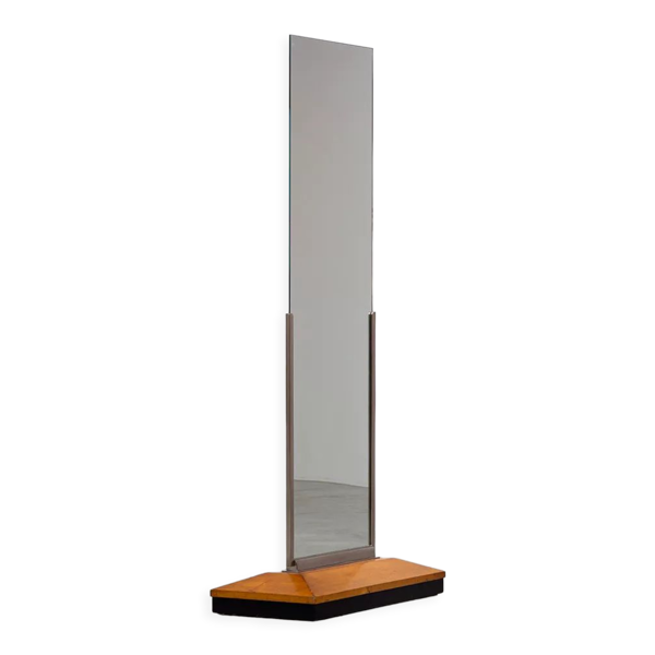 Miroir rectangulaire art deco en bois de noyer 1930 176x80cm