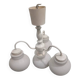 Antique vintage space age white pendant light, 4 opaline glass globes