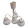 Antique vintage space age white pendant light, 4 opaline glass globes