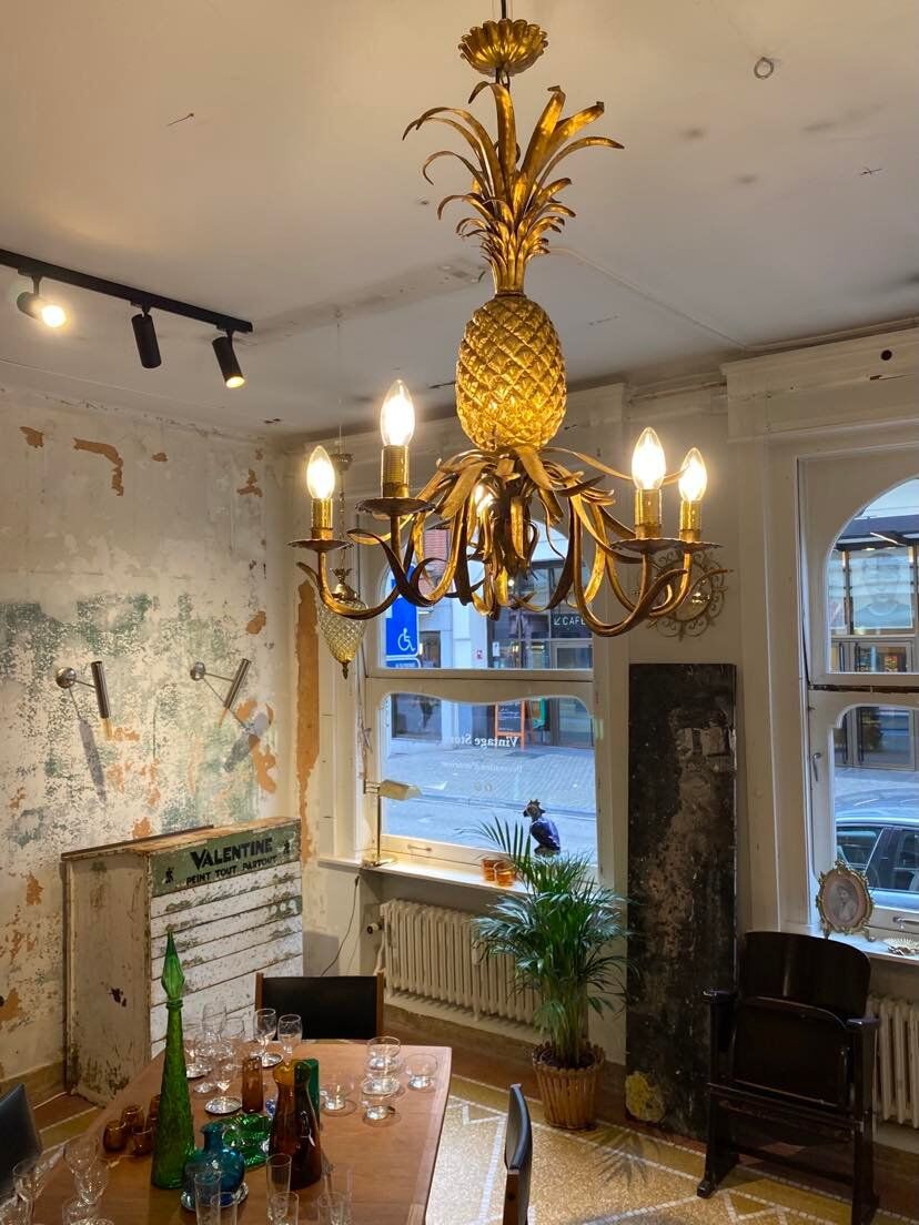 Pineapple chandelier 1940 Hollywood Regency