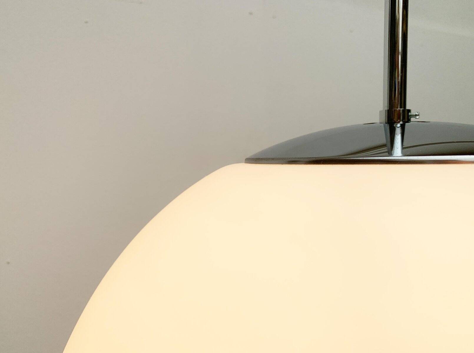 Vintage German space age glass ball pendant lamp by Limburg.