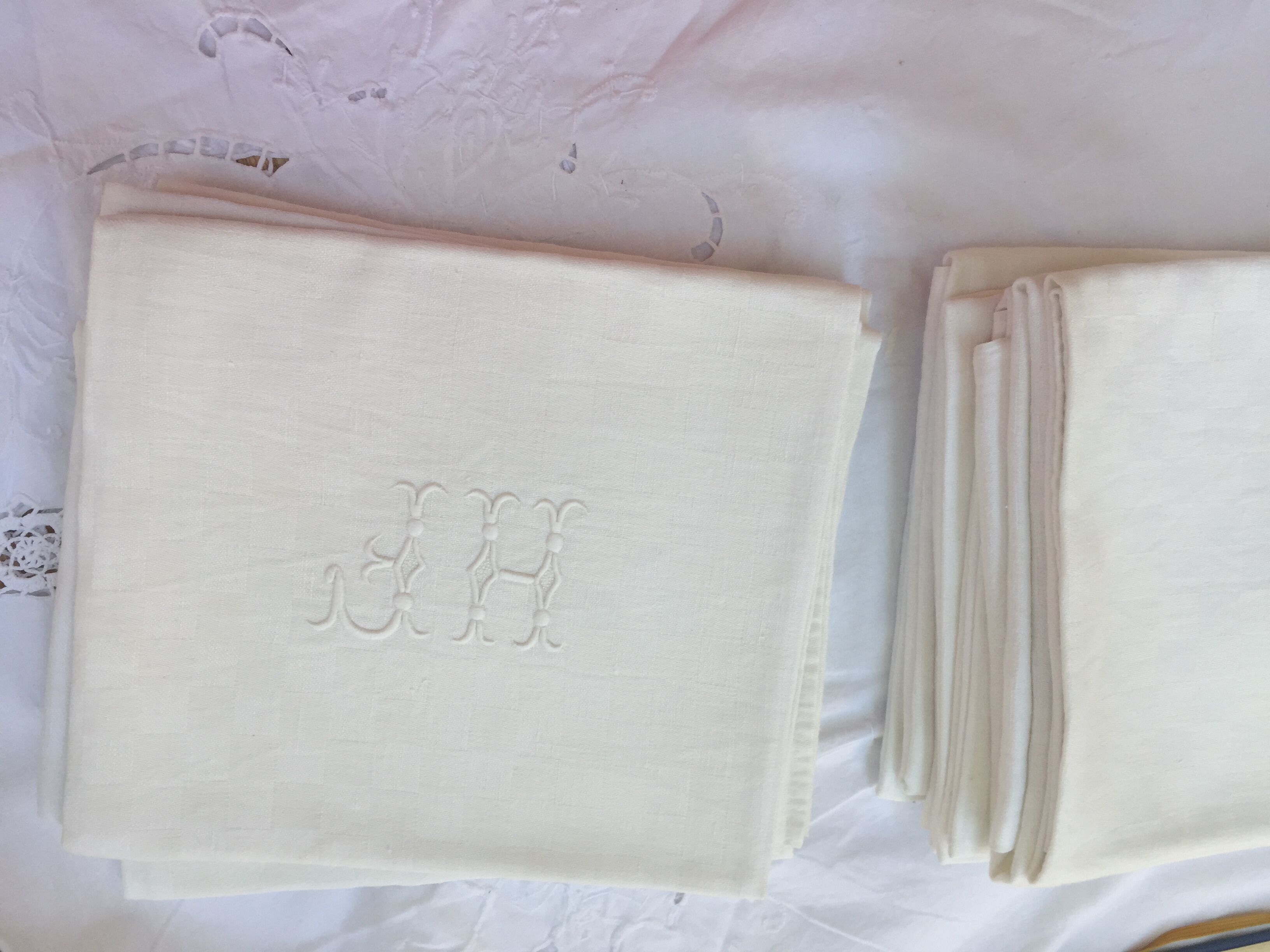 Set of 12 HF monogrammed napkins
