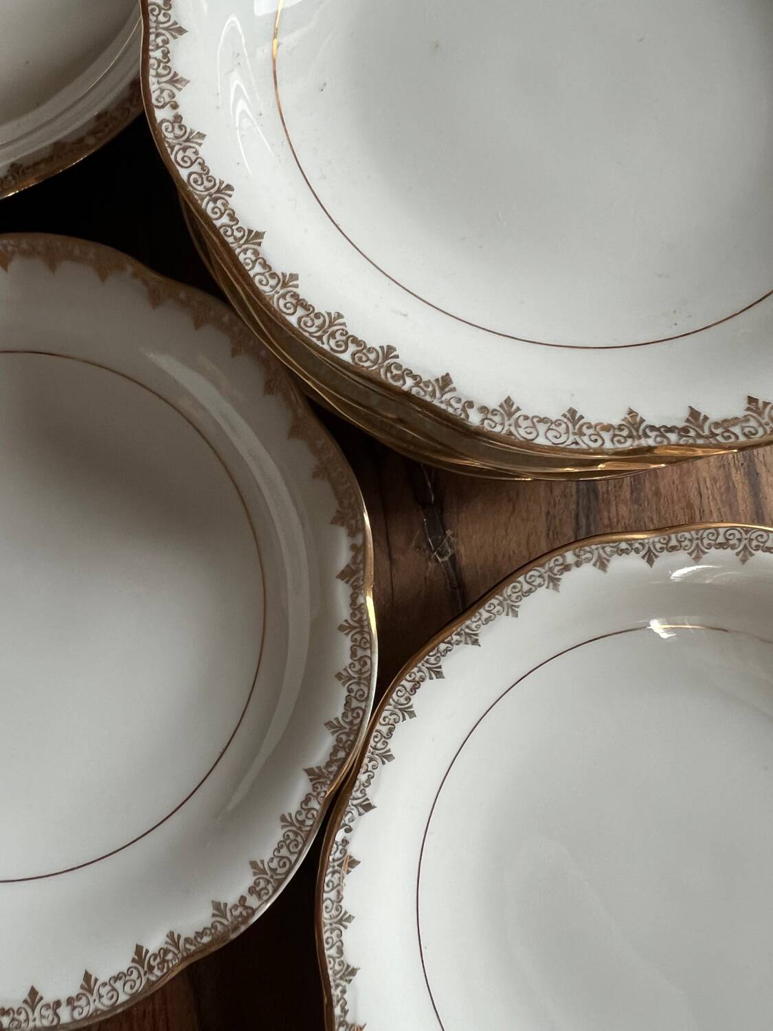 Set of 10 very small soup plates - Pommier Dureil 72 - Porcelain