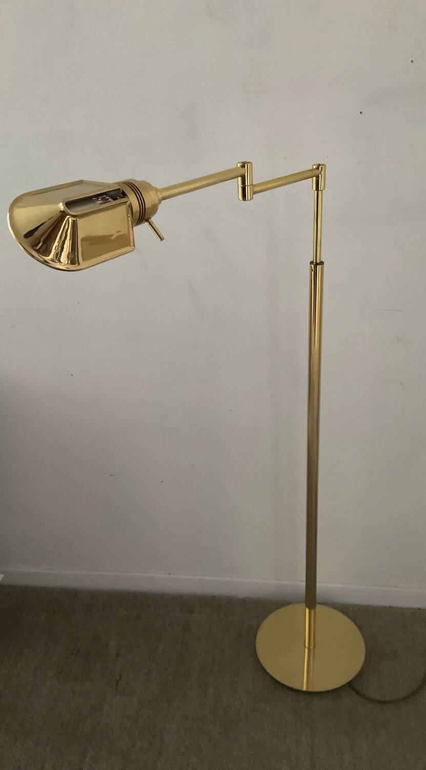 Brass reading floor lamp from the 1970s