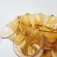 Vintage punch service blown glass Biot amber
