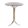 Hollywood Regency Brass Side Table with Marble Top, 1970s