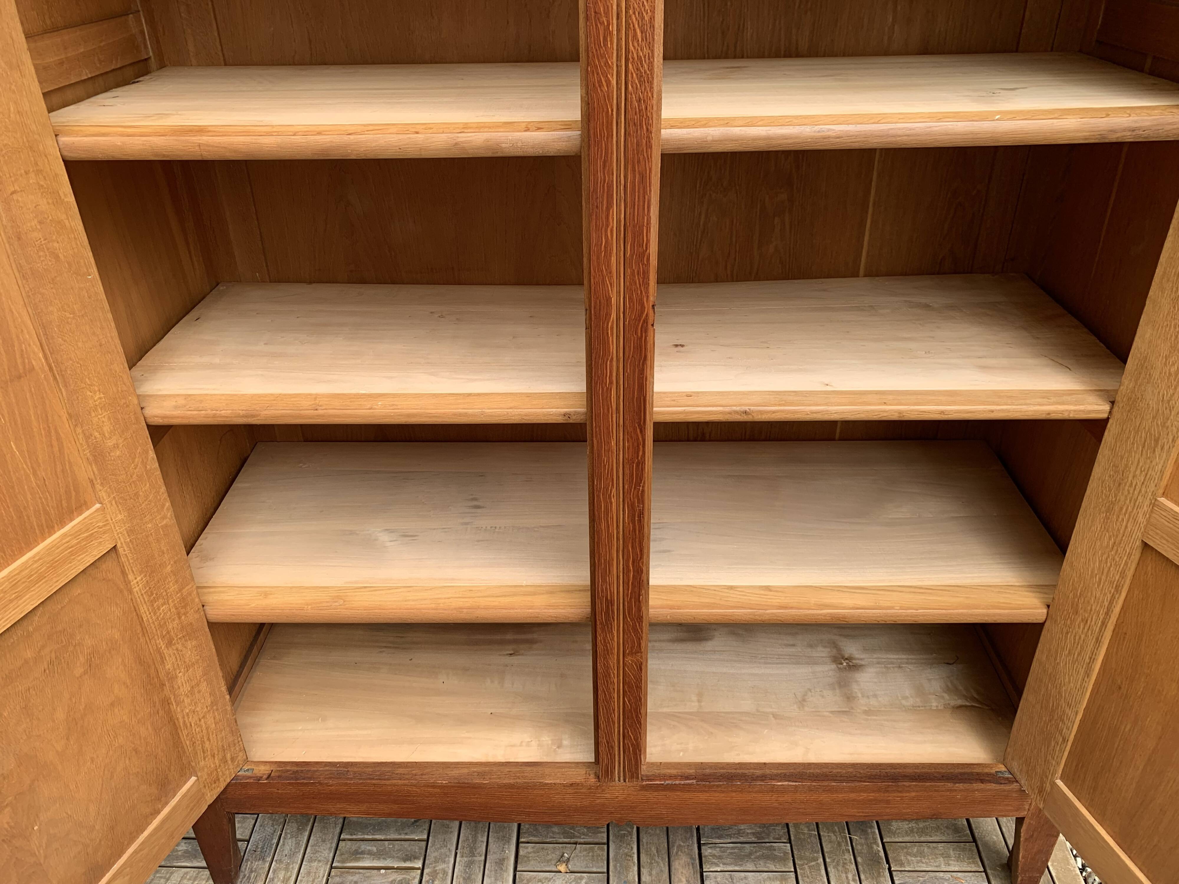 Vintage solid oak cross-braced wardrobe 1940
