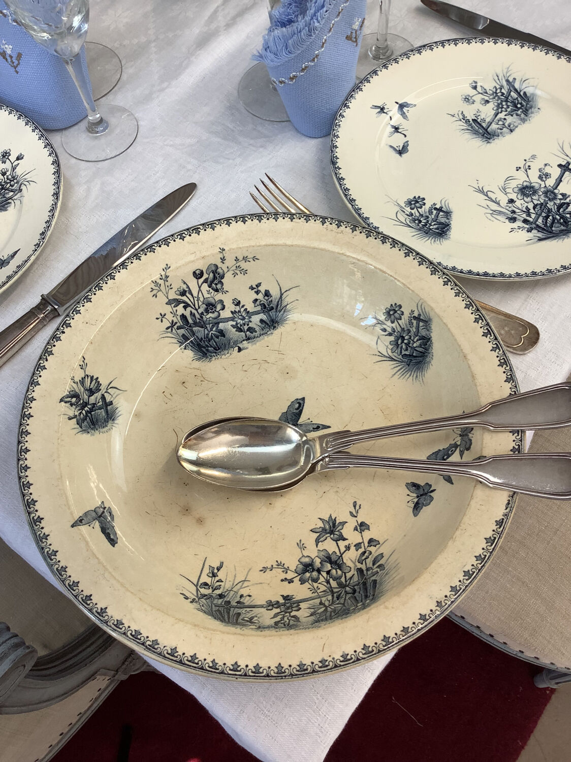 Old hollow dish made in france digoin Sarreguemines