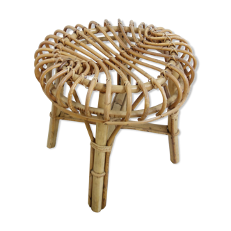 Wicker round footstool
